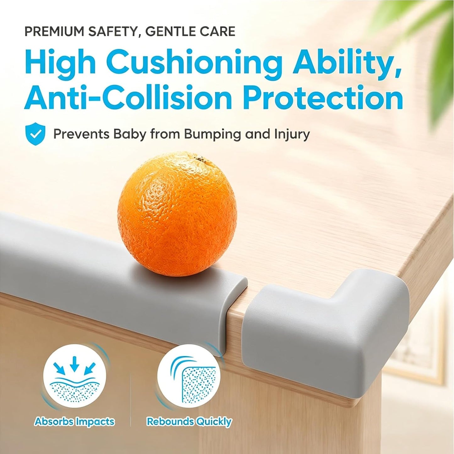 ZOMPAGO Baby Edge Protector Roll (6.56FT) & 8 Corner Guards - White Foam Furniture Corner Protectors - Baby Proof Corners and Edges for Table, Wall, Bed Frame - Baby Proofing Safety Bumpers