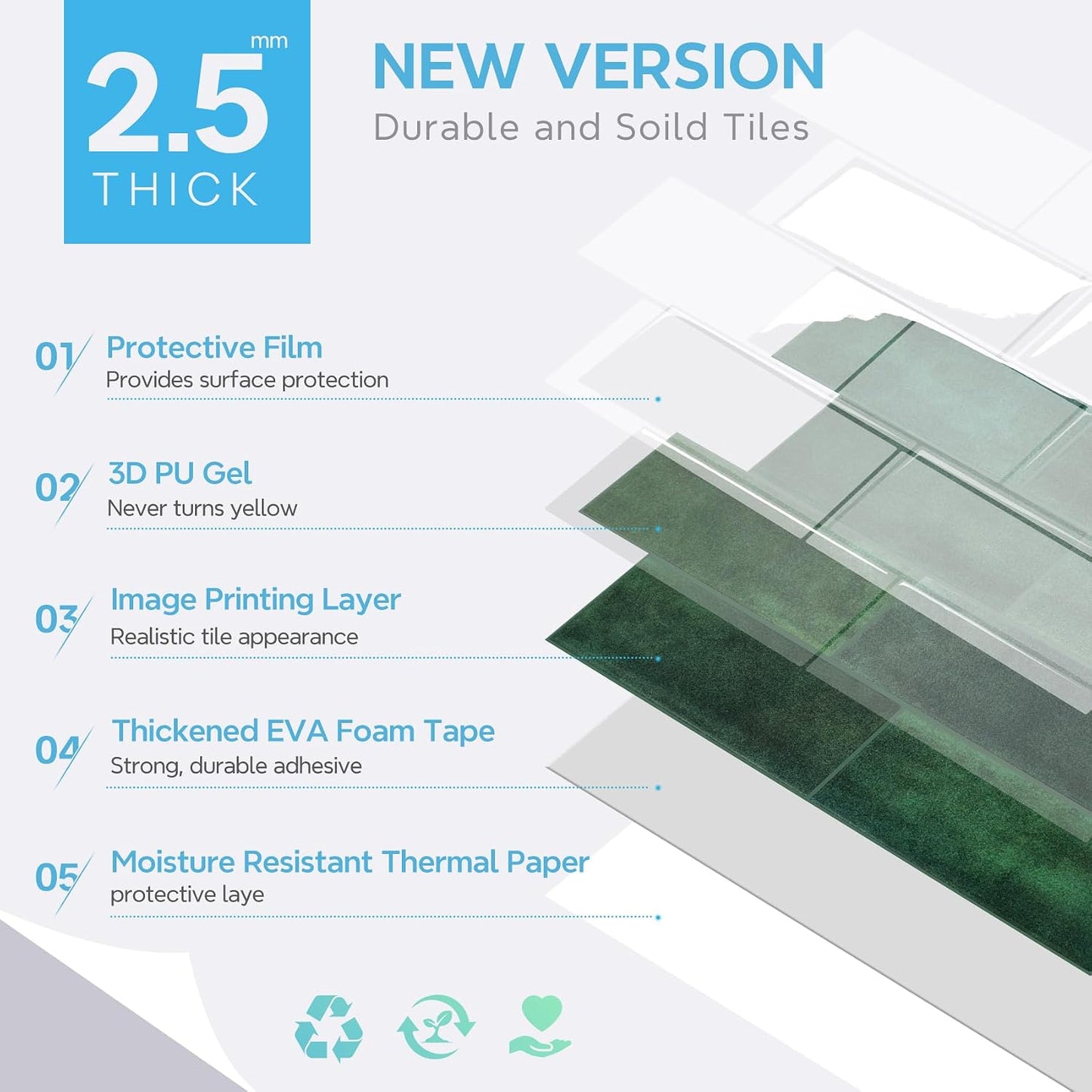 STICKGOO 10 Sheets Subway Tile Peel and Stick Backsplash, Extra Thick 3D Wall Tiles with Commercial-Grade Adhesive for Kitchen, Bathroom, Laundry Room,11.56"x8.38"(White)