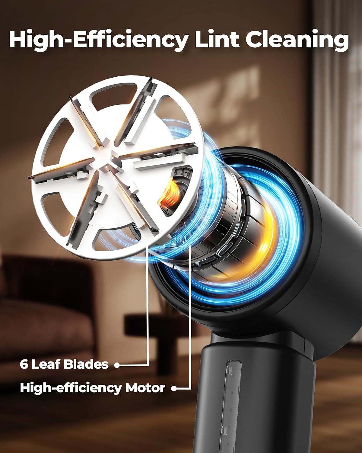 ASNUG Fabric Shaver, Electric Lint Remover, Sweater Shavers to Remove Pilling with 3 Speeds, 6 Leaf Blade, LED Display & Type-C Rechargeable, Removes Fuzz, Pills for Clothes, Couch, Furniture