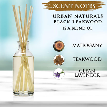 Urban Naturals Smoked Vanilla Reed Diffuser Set with Vanilla Bean, Sandalwood & Leather | Made in the USA - Colors A