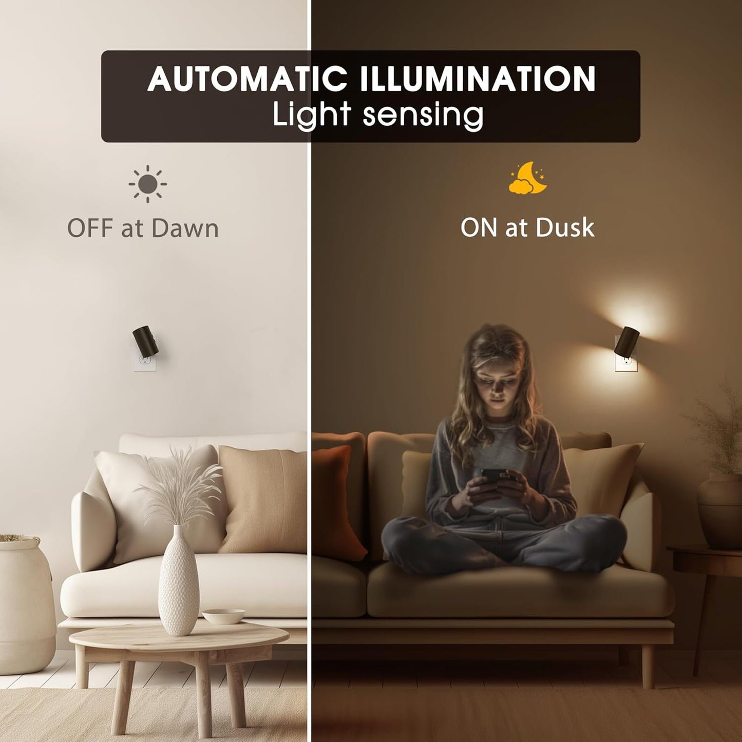 Briignite Motion Sensor Night Light,2 Pack Motion Activated Plug in Night Lights, 0-100LM Dimmable Soft White 3000K, Motion Sensor Light Indoor for Bathroom Hallway Bedroom Stairway Kid Elderly Pet