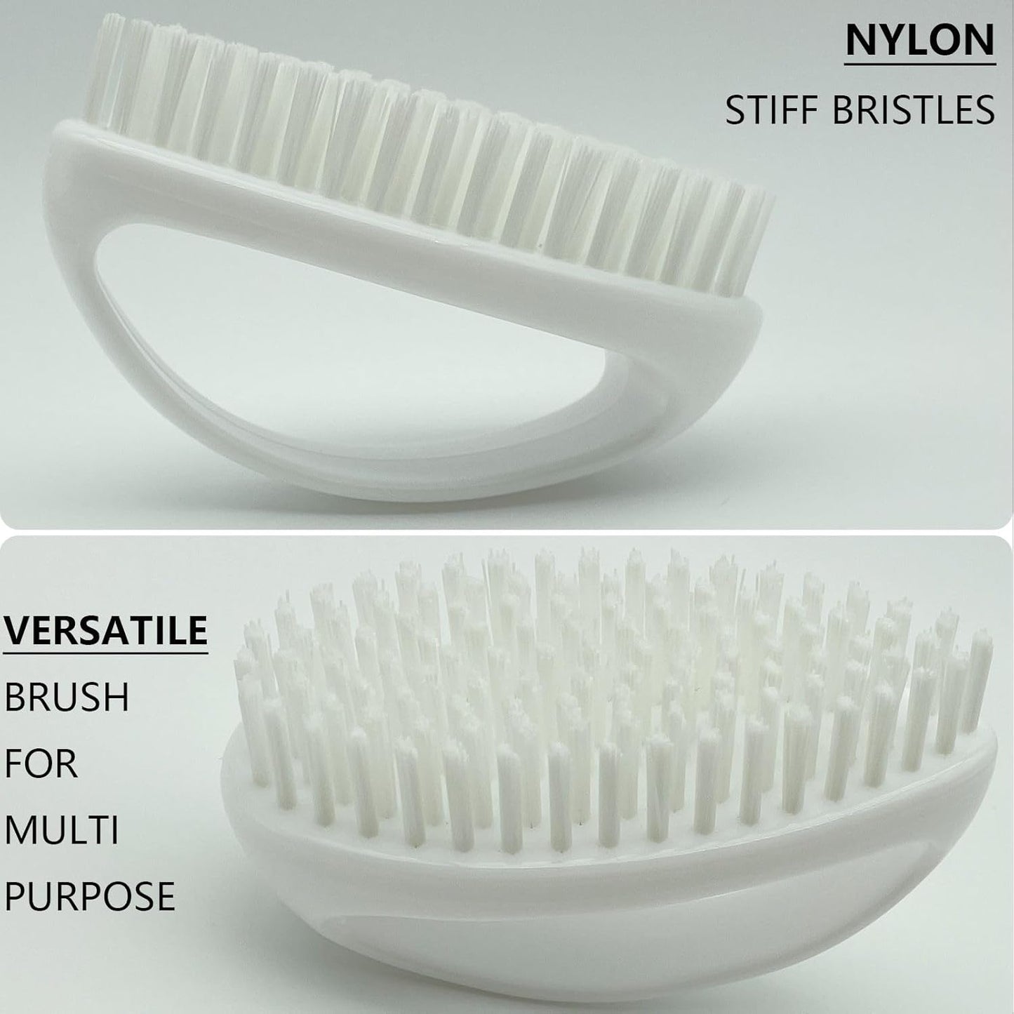 GKETN Scrub Brush for Cleaning Scrubbing Heavy Duty Stiff Nylon Bristles Cleaning Brush Multi-Purpose, White & Small Size