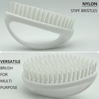 GKETN Scrub Brush for Cleaning Scrubbing Heavy Duty Stiff Nylon Bristles Cleaning Brush Multi-Purpose, White & Small Size