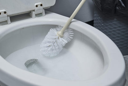 Superio Toilet Brush, Toilet Bowl Cleaning System with Scrubbing Wand, Under Rim Lip Brush for Bathroom
