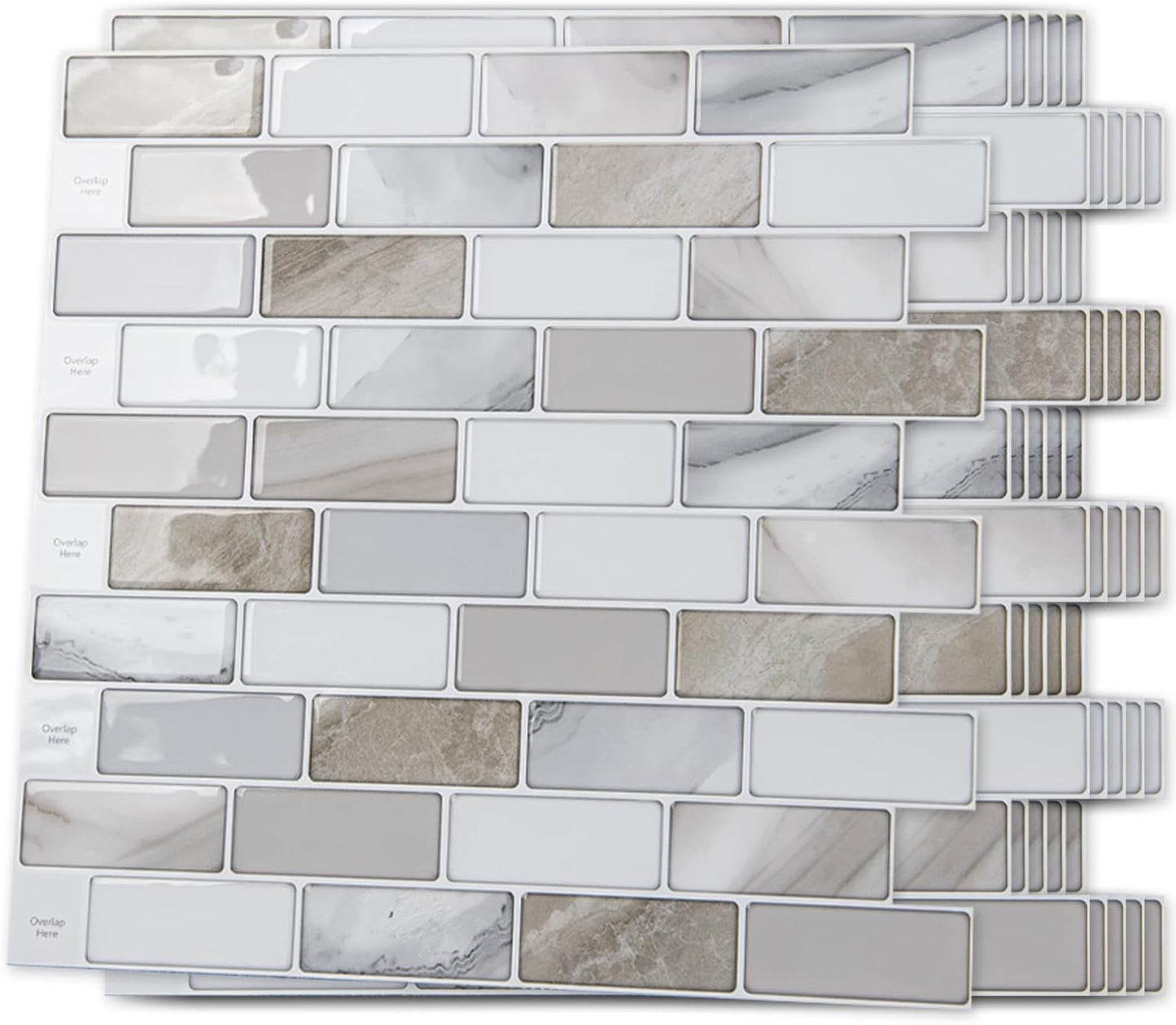 Art3d 10-Sheet Kitchen Backsplash Tiles Peel and Stick, Self Adhesive Wall Tile Sticker for Kitchen Island Bathroom Laundry Room RV Renter 12" x 12" - Jade Green