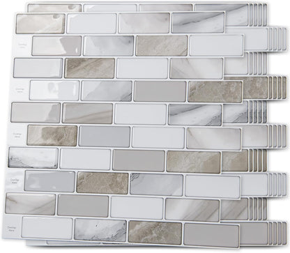 Art3d 10-Sheet Kitchen Backsplash Tiles Peel and Stick, Self Adhesive Wall Tile Sticker for Kitchen Island Bathroom Laundry Room RV Renter 12" x 12" - Jade Green