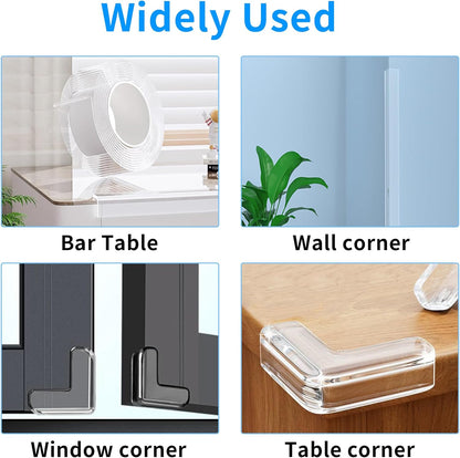 Edge Corner Protector Baby Proofing,Soft Clear Furniture Table Corner Guard & Edge Safety Cabinet Door Bumper,Crib Bumpers,Wall Protector,6.6ft(Width 0.8 in，Thickness 0.08 in)