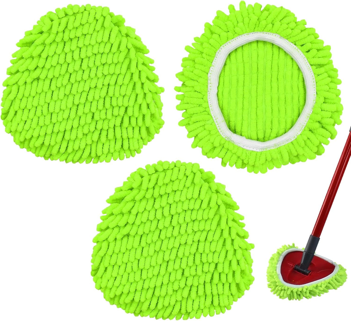 Mop Replace Head for O Cedar, Spin Mop Heads Replacements for Ocedar RinseClean 2 Tank Spin Mop, Chenille Duster for Ocedar Mop Include 3 Pack Microfiber Chenille Mop Pad for Ocedar Spin Mop