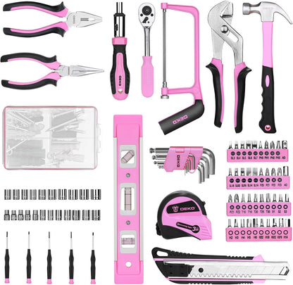 DEKOPRO 228 Piece Socket Wrench Auto Repair Tool Combination Package Mixed Tool Set Hand Tool Kit with Plastic Toolbox Storage Case