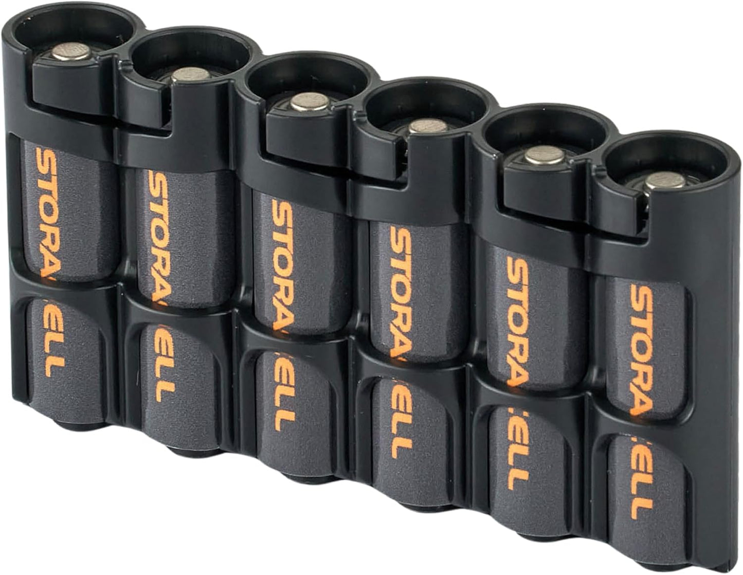 Storacell Slimline AA-6 Battery Storage Caddy and Dispenser (Pack of 2), Military Green, Holds 6 AA Batteries (Not Included), Durable & Compact Design, The Original Battery Caddy, Made in The USA