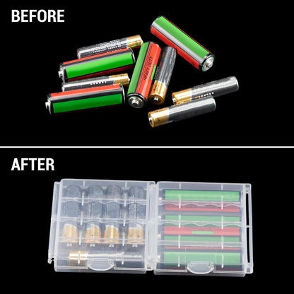 IFAMIO 10 Pack Battery Storage Organizer Case - Transparent AA/AAA Cell Battery Holder Cases Protective Plastic Container Box for Home, Garage, Office, Travel