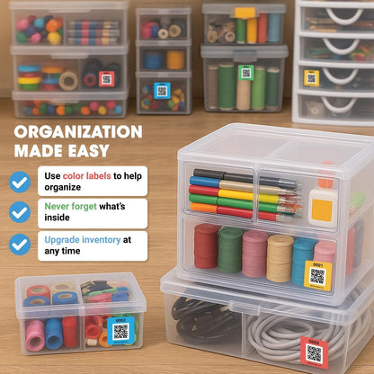Smart Labels QR Code Stickers with AI Photo Analysis App - Auto-Creates Item Descriptions - No Typing - Made in USA - QR Code Labels for Storage & Inventory Tracking, Organization & Moving, Pack of 48