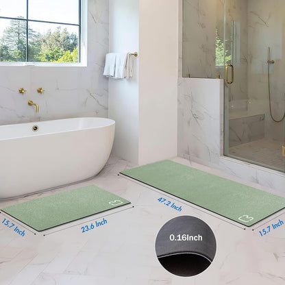 Diatomaceous Earth Bath Mat Rugs Super Absorbent Diatomite Stone Bath Mat Non Slip Quick Dry Thin Bathroom Mat Fit Under Door, Floor Rugs in Front of Bathtub, Shower Room, Sink,15.7"x23.6", Grey