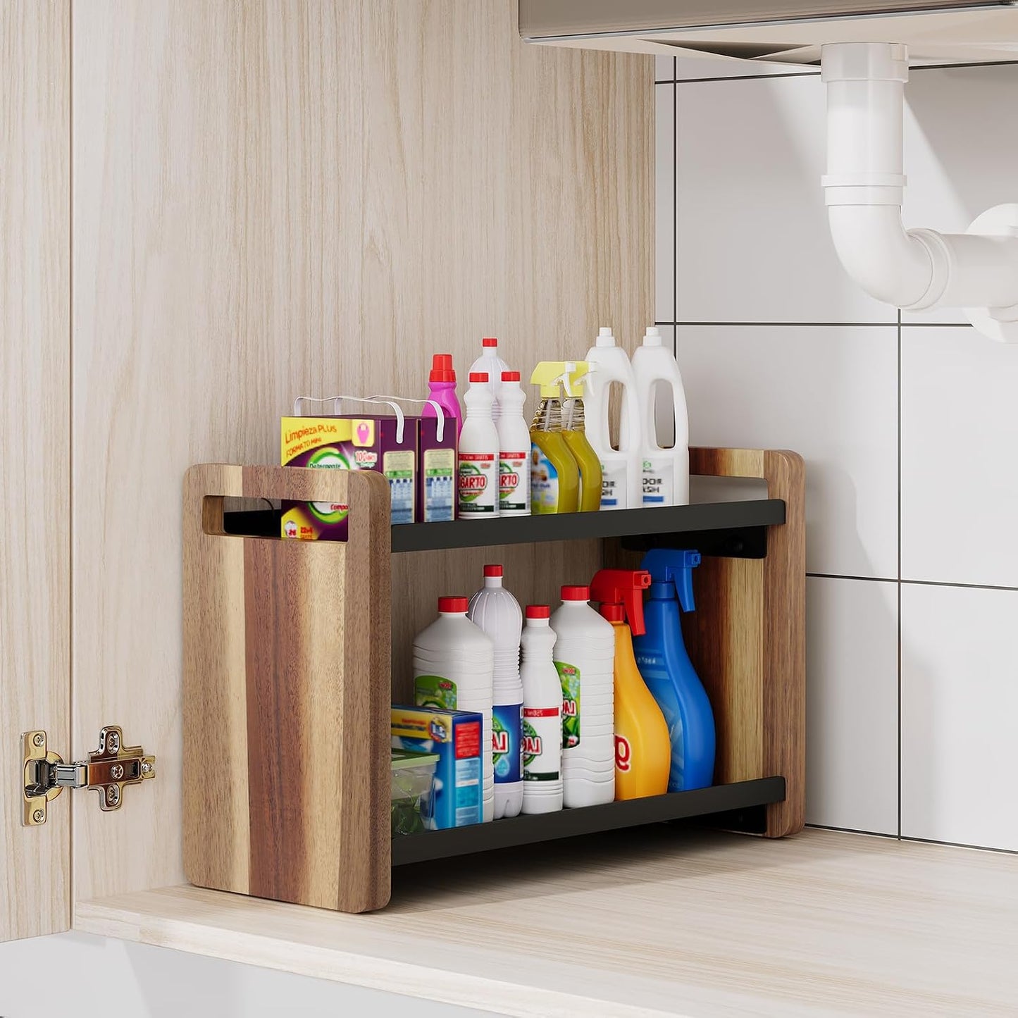 Bathroom Counter Organizer,Bathroom Counter Shelf,Bathroom Organizers,Under Sink Organizer,Cologne Organizer For Men,Colognes Stand,Cologne Cabinet,Vanity Shelf(Black 2 Tier)