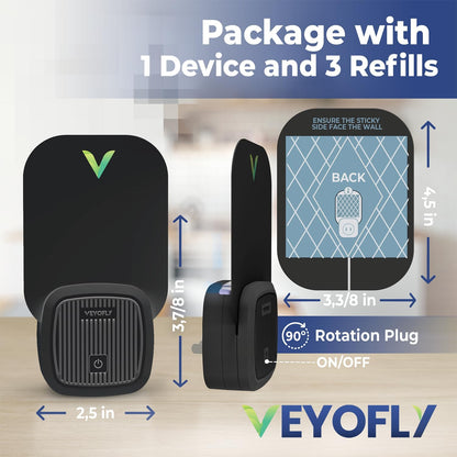 VEYOFLY Fruit Fly Traps for Indoors (2 Device + 4 Refills), Gnat Trap Indoor Plug in, Bug Traps, Flying Insect Trap, Gnat Traps for House Indoor, Fly Trap Indoor for Home Bug Light, Gnats Catcher