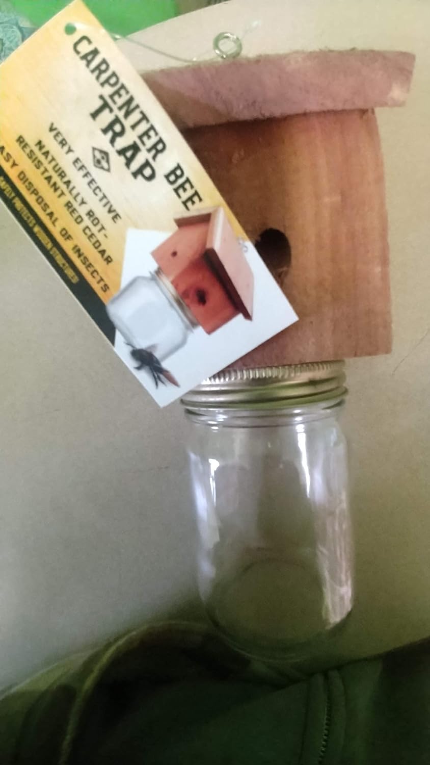 Wood Carpenter Bee Trap for Outside - Wood Boring bee Trap - Amish-Made Rustic Cedar Outdoor Hanging- Insect Traps Removes Carpenter Bee