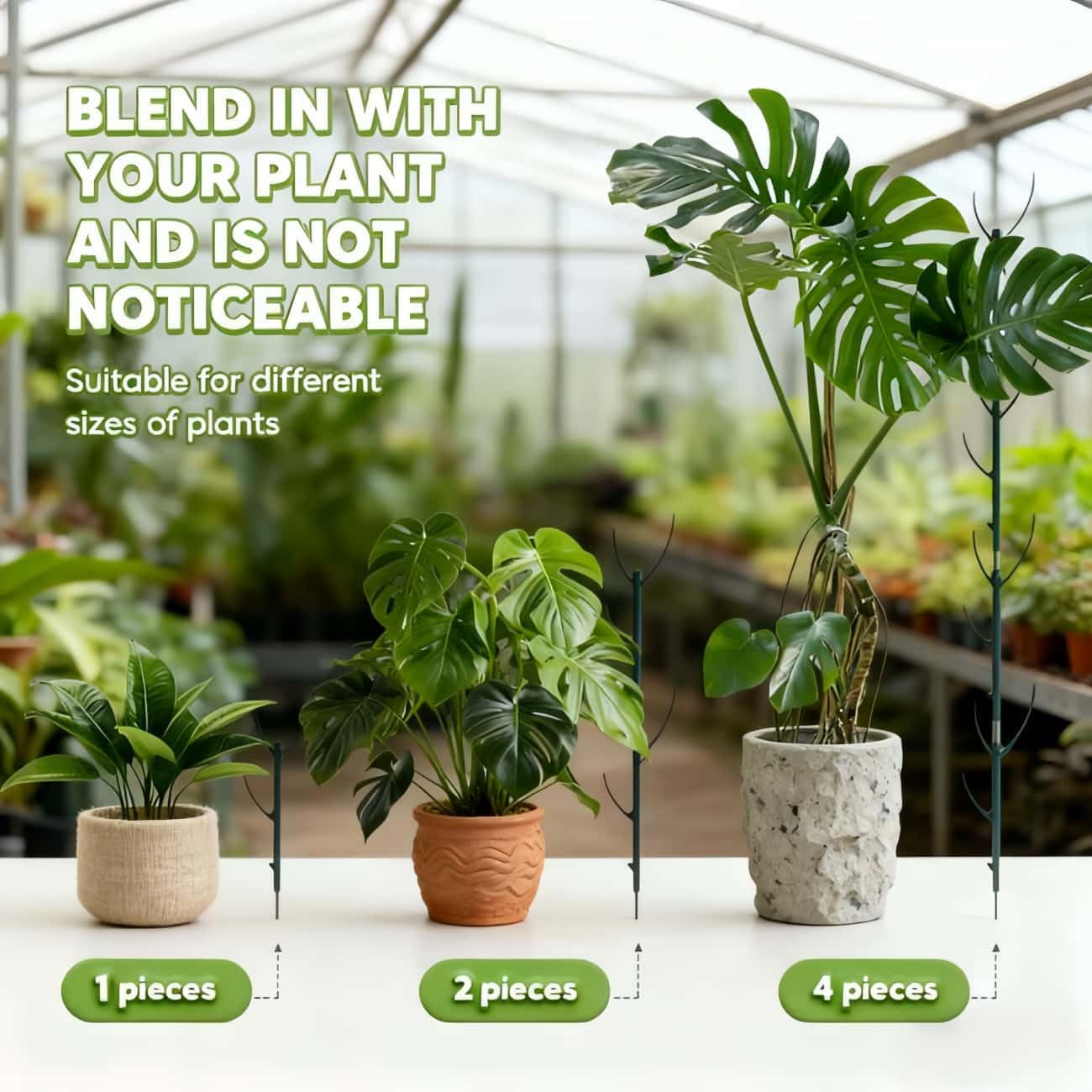 Stackable Monstera Plant Support Stakes，Plant Stand Indoor，Stackable Monstera Plant Support Stakes，Plant Stand Indoor，Garden Tools & Garden Accessories, Equipped with clipsstrapsVelcro (5pack)