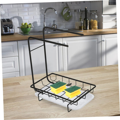 SHOWERORO 1pc Kitchen Sponge Rack Dual Purpose Desktop and Wall Mounted Design for Dishcloths and Cleaning Brushes Premium and Keeps Rags Dry and Organized