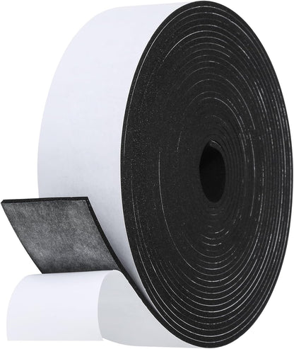 16Feet Weather Stripping Seal (1/2 Inch X 1/4 Inch) for Door Window, High Density Foam Tape, Soundproofing, Insulation Strip, Door Sealers for Door Frame- White