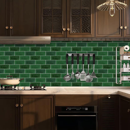 10 Sheets Peel and Stick Backsplash for Kitchen 12"X12" Back Splash Adhesive Subway Wall Tile Flat Vinyl Sticker for Bathroom on Renter Friendly Marble 2-6 (Not 3D Tile)