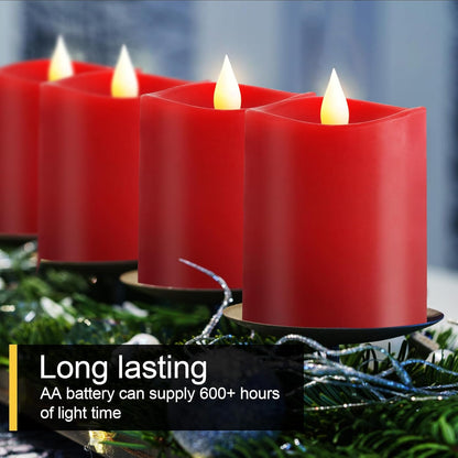 3x3 Flameless Candles with Remote Set of 2, 3 inch Battery Candles Flickering with Timer, LED Pillar Candle for Indoor/Outdoor, White