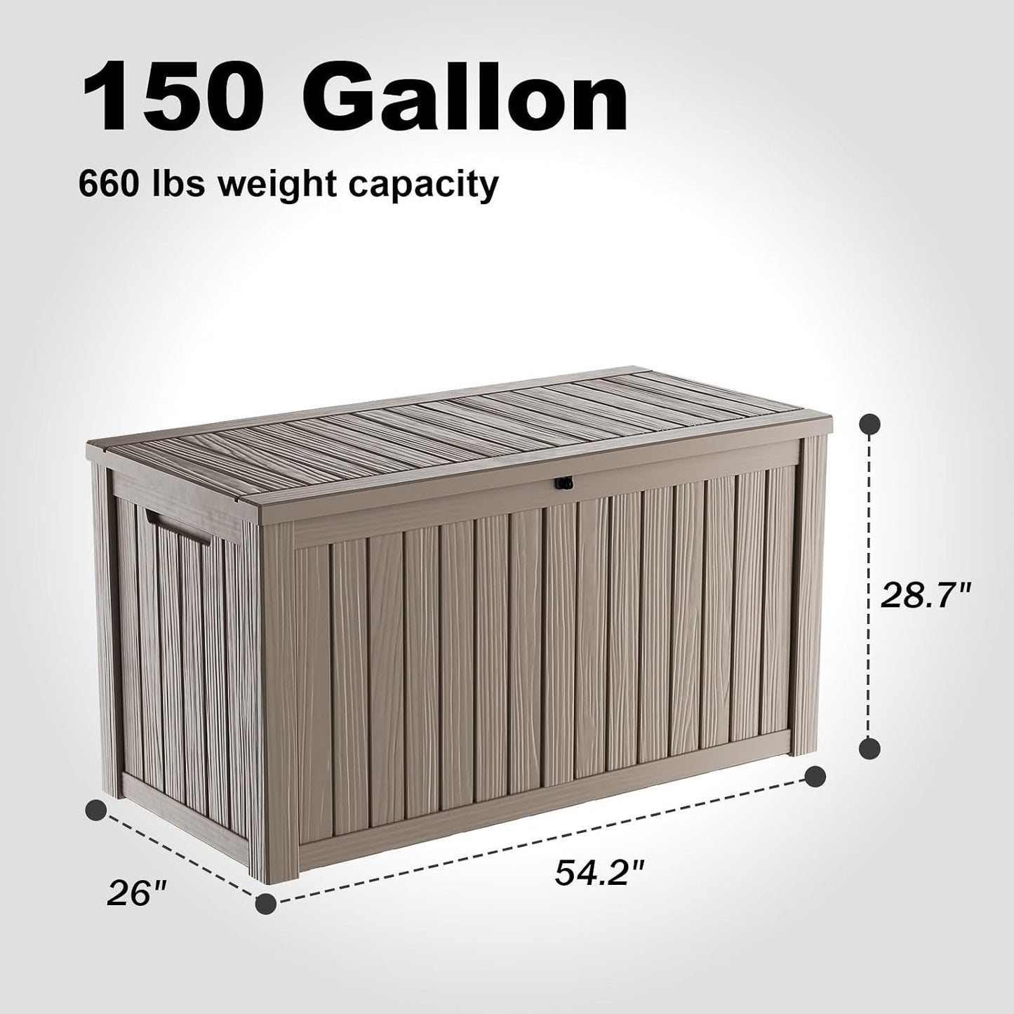 50Gal Outdoor Storage Box Anti-Theft Delivery Box Lockable Deck Box | Heavy-duty UV & weatherproof resin for secure parcel drop, patio cushion storage, garden tools & porch package organization