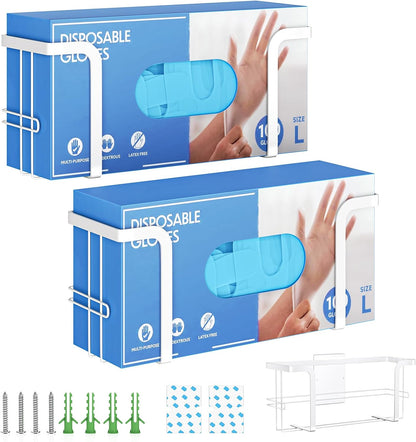 Glove Box Holder for Wall Mount, Glove Dispenser | Rubber Glove Holder, Medical Gloves Organizer Storage, Tissue Box Holder, Disposable Latex Glove Box Rack for Lab, Kitchen