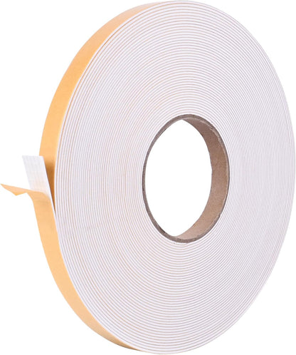 Self Adhesive Foam Tape Weatherstrip 1/2in x 1/4in x 42Ft High Density Foam Insulation Strips Foam Seal Weather Stripping with Strong Adhesive for Door and Window Sound Isolation Soundproofing, White