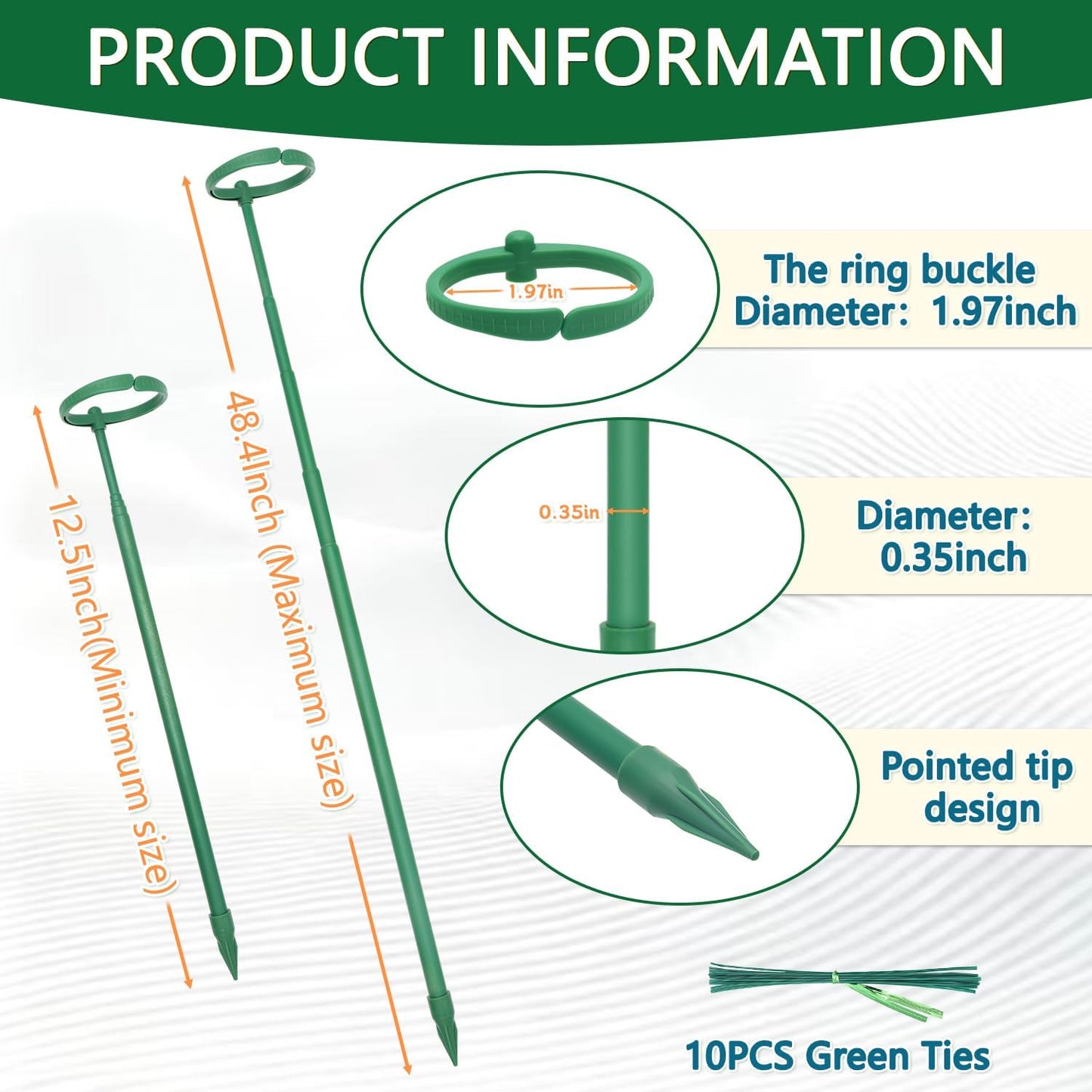 Telescoping Monstera Plant Support Stakes, 12.5IN to 48.4IN Adjustable Length, Extendable Plant Stakes for Indoor Plants, Premium Stainless Steel Material Plants Sticks for Orchids, Tomatoes- 3Pack