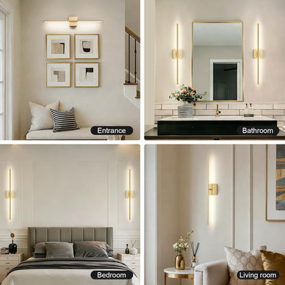 Battery Operated Wall Sconce Set of Two with Remote Control, 3000K-6000K Dimmable Black Wall Lights, Timable LED Wireless Wall Sconces, 350° Ratate for Bathroom, Living Room, Hallway 29.1 Inch