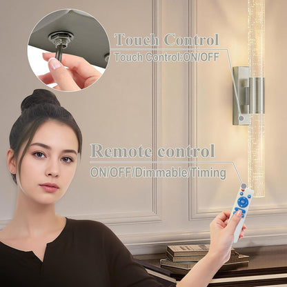 camuucci Battery Operated Wall Sconces Set of 2 Rechargeable Battery Powered Wall Light with 12000mAh Not Hardwired Dimmable Wall Lamp Fixtures for Bedroom Living Room Gold 15.3 Inches