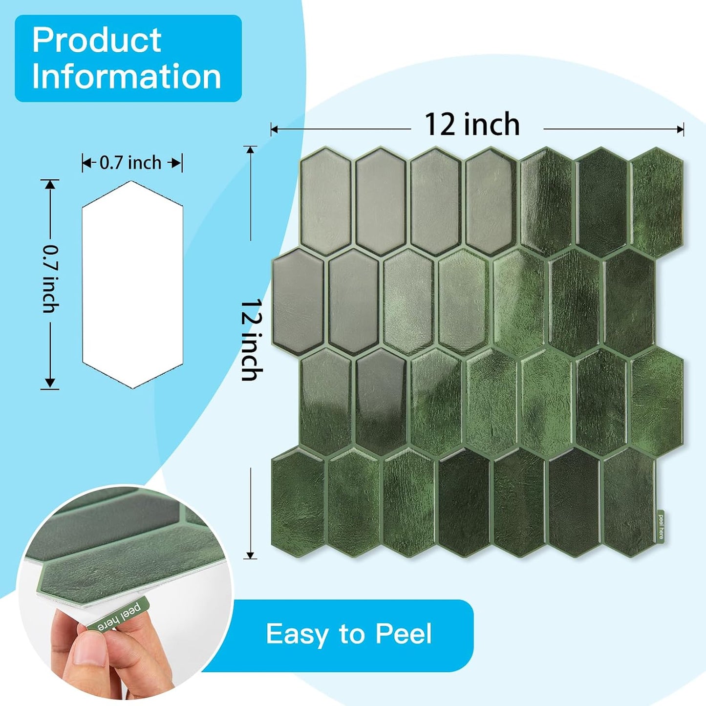 Art3d 10-Sheet Heavy-Duty Peel and Stick Backsplash, Self-Adhesive Vinyl Wall Tiles for Kitchen Countertop Bathroom, White