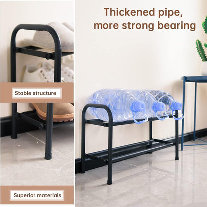Gonfoam Shoe Rack for Closet, Expandable Shoe Organizer Storage Shelf, Adjustable Metal Free Standing Small Closet Shoe Rack for Entryway, Doorway (2-Tier Black)