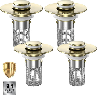 Bathroom Sink Drain Strainer, Pop-up Sink Drain Strainer with Removable Stainless Steel Strainer Basket Hair Catcher, Bathroom Sink Strainer for Bathroom Sink Stopper Replacement(1PCS)
