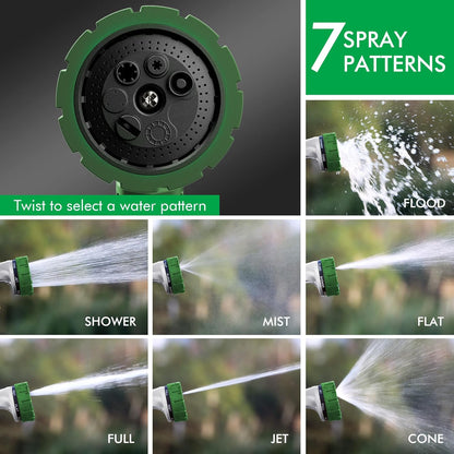 RESTMO Heavy Duty Hose Nozzle, Metal Garden Water Hose Sprayer with 7 Watering Patterns, Thumb Control, On Off Valve, High Pressure Nozzle Sprayer for Watering Plants, Car and Pet Washing, Bronze
