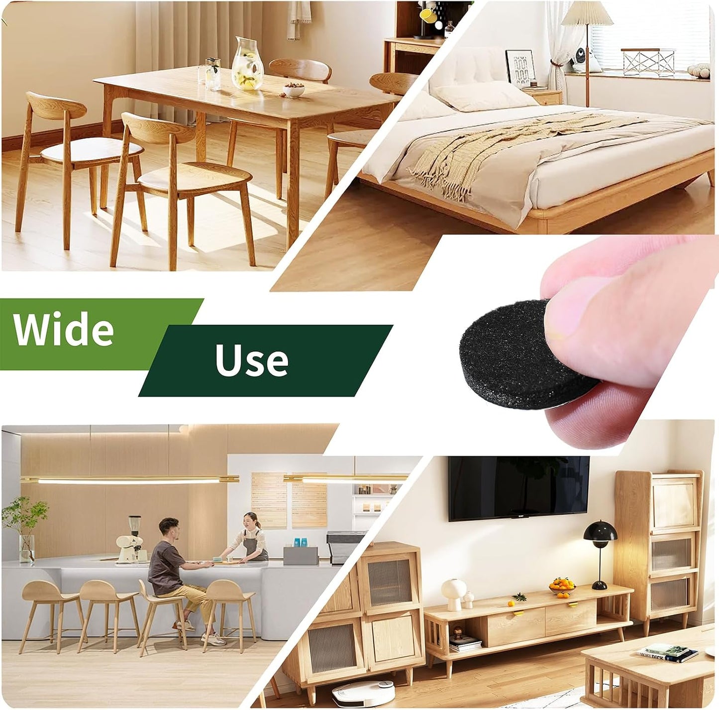 Felt Furniture Pads for Hardwood Floors 48 PCS, Furniture Pads, Floor Protectors for Hardwood Floors, Felt Pads for Furniture, Round, Dark Brown