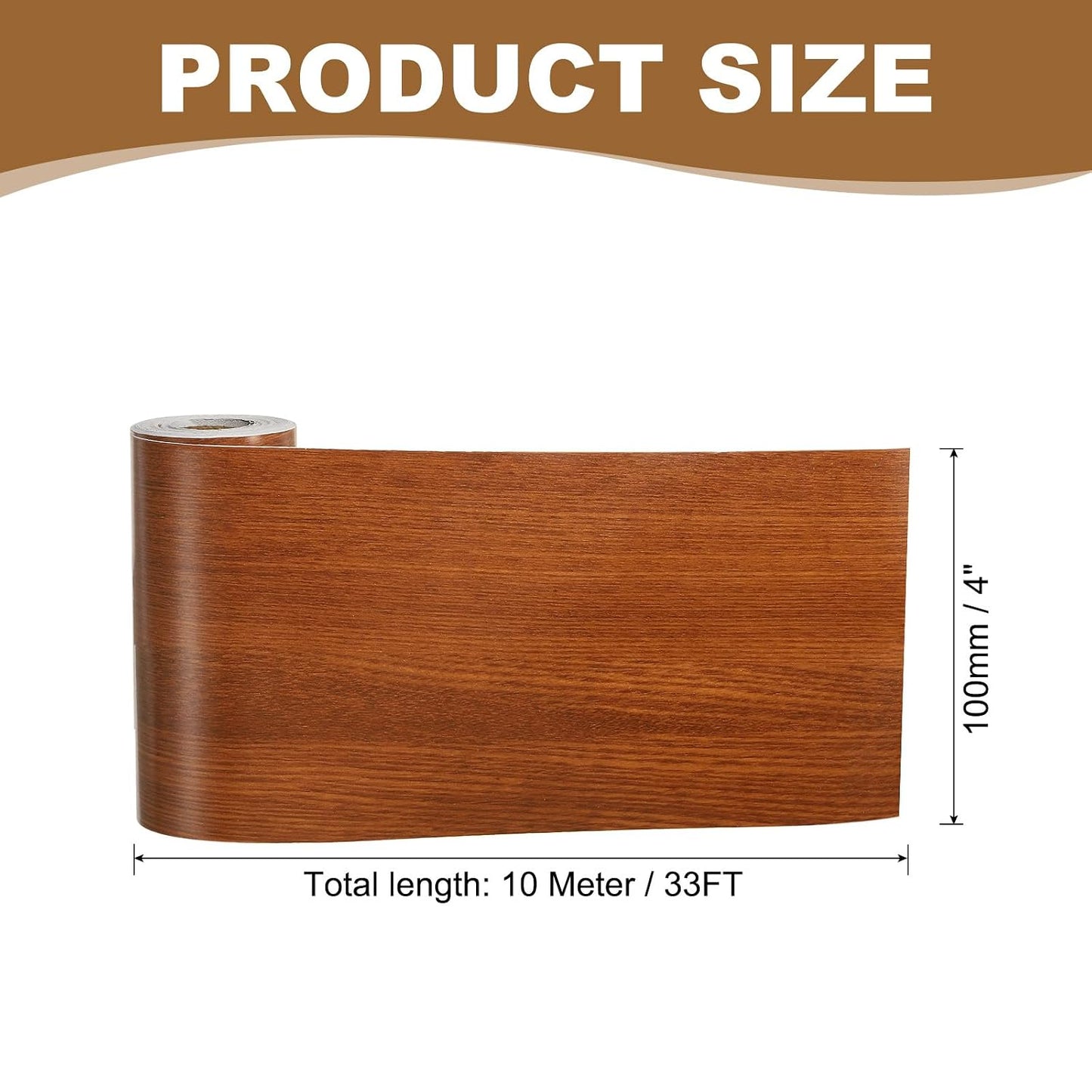 PATIKIL Self Adhesive Wood Grain Repair Tape 33'x 3", Multi-Use Realistic Wood Grain Repair Patch for Furniture Floor Door Table Chair Windows Handicraft DIY, Yellow Teak
