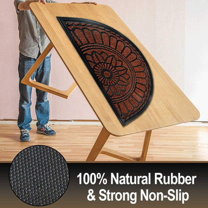 Mibao Front Door Mat Indoor Outdoor Entrance, Semicircular Entrance Mat, Half Round Waterproo Non-Slip Durable Rubber Door Mats, Low Profile Heavy Duty Doormat for Garage, Patio, 30" x 18", Yellow