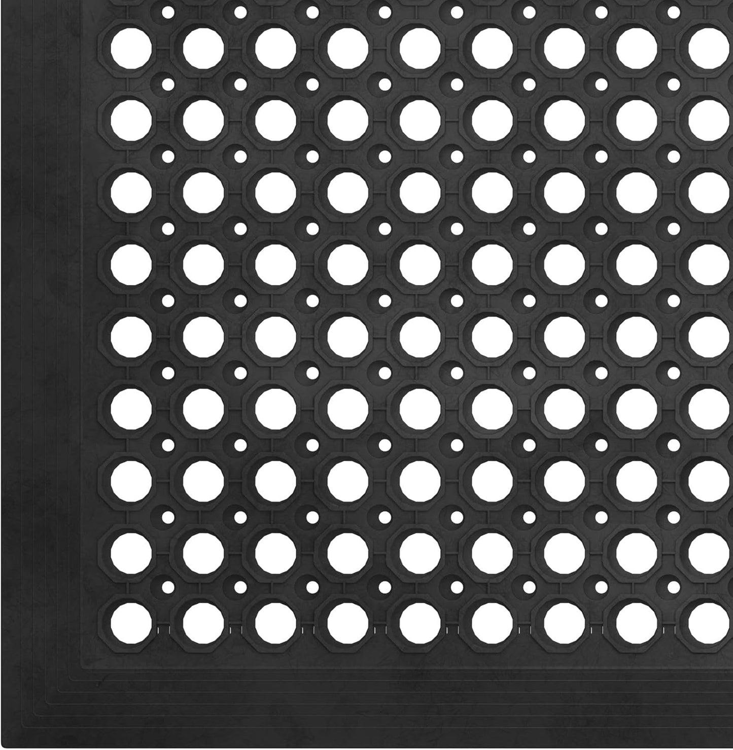 Ottomanson Waterproof Rubber Outdoor Doormat – Heavy-Duty Non-Slip Rubber Floor Mat with Ridge Scraper Pattern, All-Weather Front Door Entry Mat for Mud & Dirt Control – 18" x 30", Black