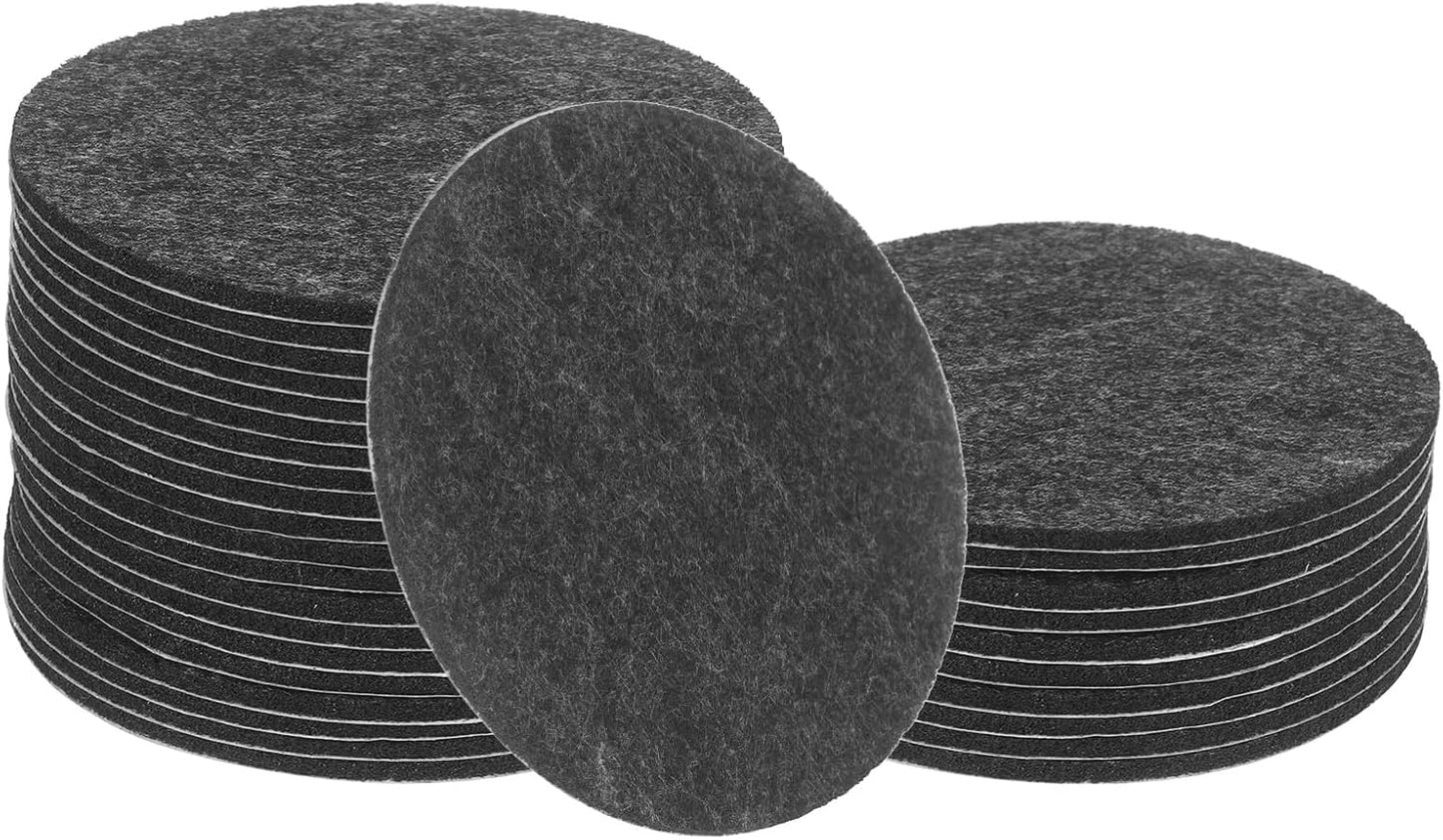 uxcell 32Pcs Non Slip Furniture Pads, 3" Round Self Adhesive Felt Bumpers Noise Reducing Furniture Feet Floor Protector for Chairs Tables Furniture Legs (White 0.2" Thick) - Colors B