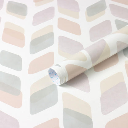 Boho Wallpaper Neutral Peel and Stick Wallpaper 78.7"x17.3" Geometric Wall Paper Beige and White Contact Paper Textured Removable Vinyl Waterproof for Bedroom Farmhouse Kitchen Bathroom
