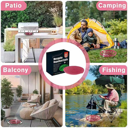24 Extra Strength Mosquito Repellent Coils with 1 Metal Holder & 6 Stands, Citronella Incense Mosquito Coils Outdoor Patio Yard Camping Use, Long Lasting 6-8 Hrs Plant-Based Mosquito Coil Incense