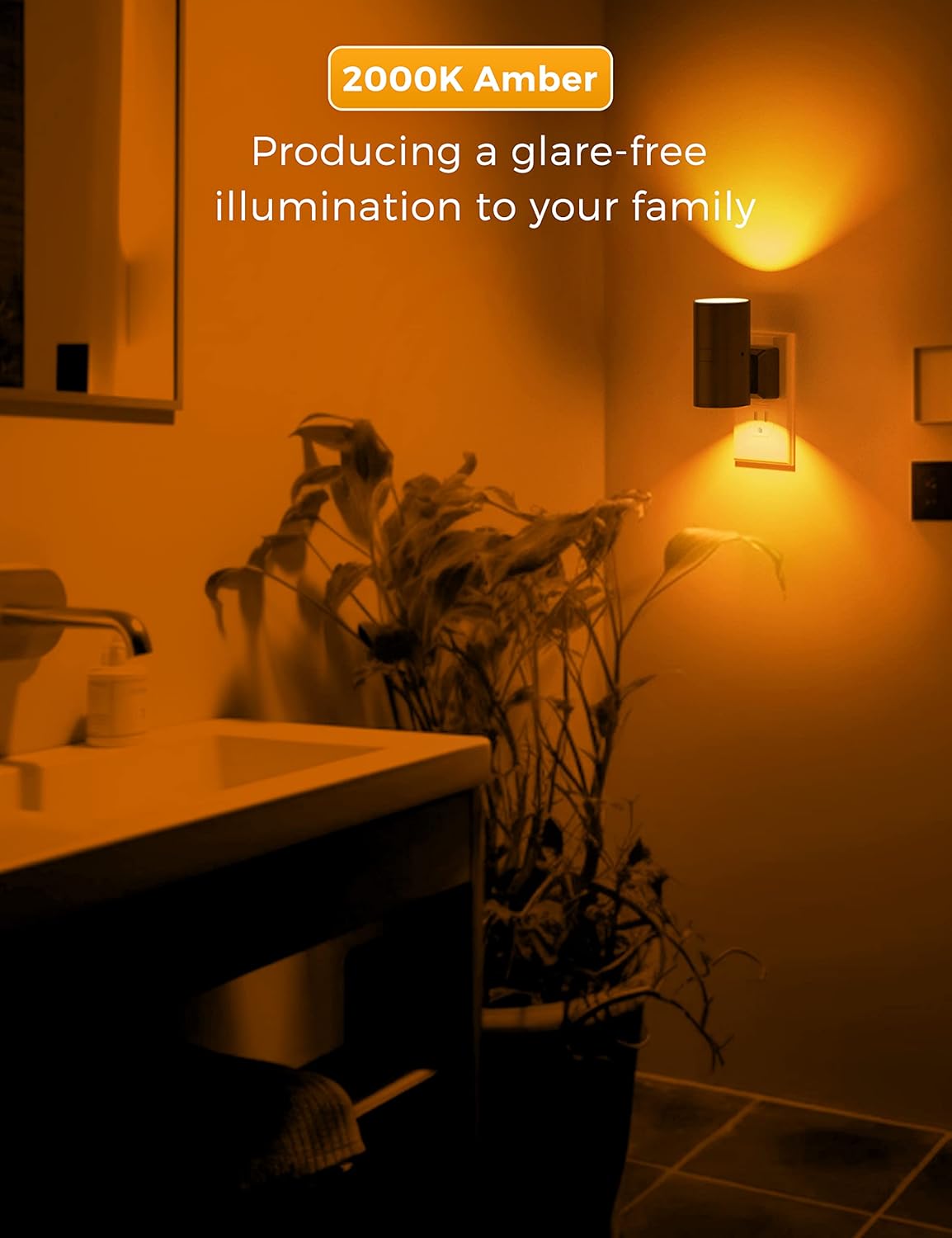L LOHAS LED Night Light Plug in, Night Lights Plug into Wall, Light Sensor, 0-100LM Soft White 3000K, Dimmable Night Light, Modern Nightlight for Kids Bathroom Hallway Bedroom Kitchen Stairway, 2 Pack