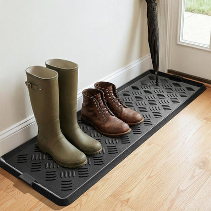 tchdio Rubber Boot Tray, Non Slip Shoe Tray for Entryway, Multipurpose Boot Mat Tray, Durable Entryway Mud Mat Tray for Front Door, 16x27.5 Inches