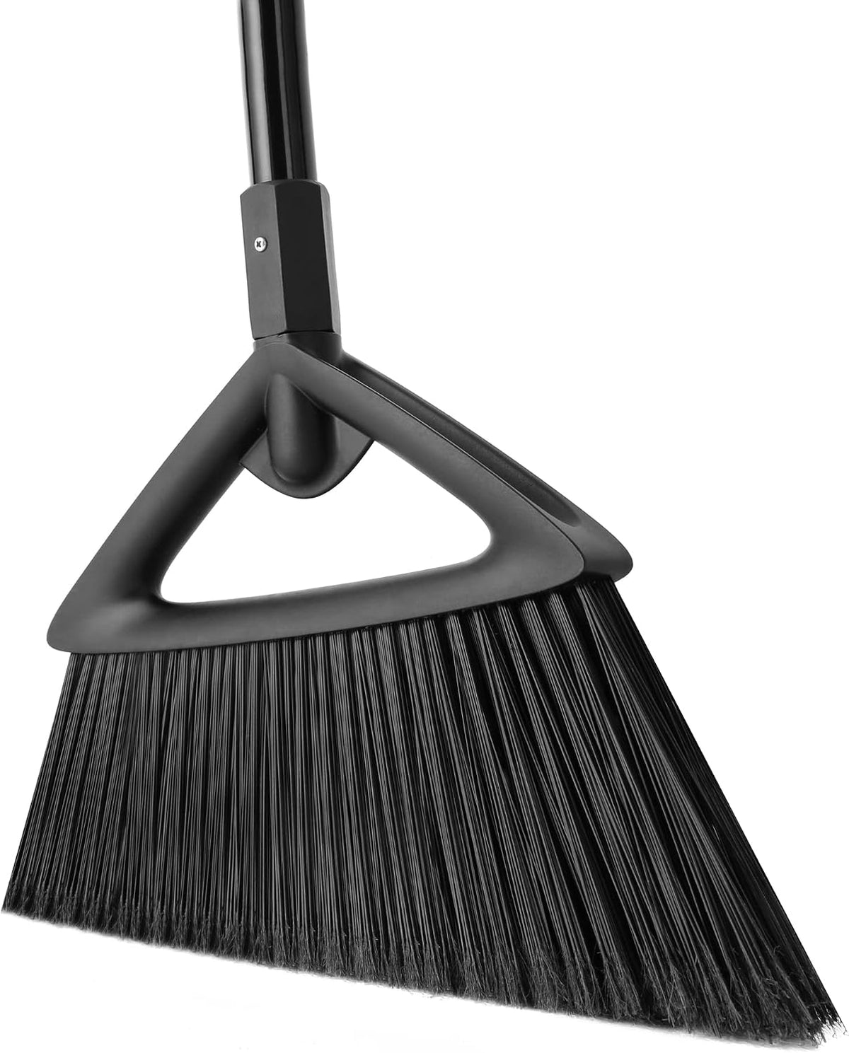 Eyliden Angle Broom with 57" Long Handle, Outdoor Indoor, Green | Heavy-Duty Cleaning, Also Works Well Fine Dust - PET Bristles, Commercial Sweeper for Courtyard Sidewalk Deck Kitchen Lobby