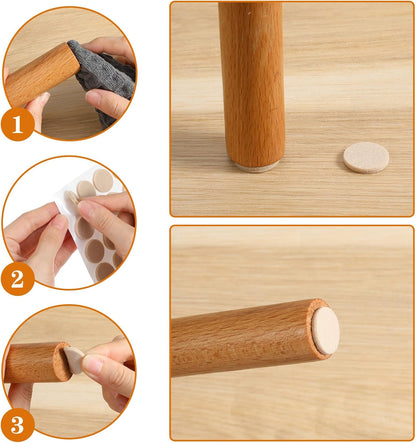 48 Pcs Self-Stick Furniture Round Felt, 3/4" Chair Felt Pads Protect Your Hardwood Floors from Furniture Scratches Moving Your Furnitures Smoothly Noise Reduction for Chairs, Tables, Couches (Beige)