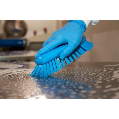 Vikan 38903 Brush,Scrub,Stiff,8",PP/PBT,Blue