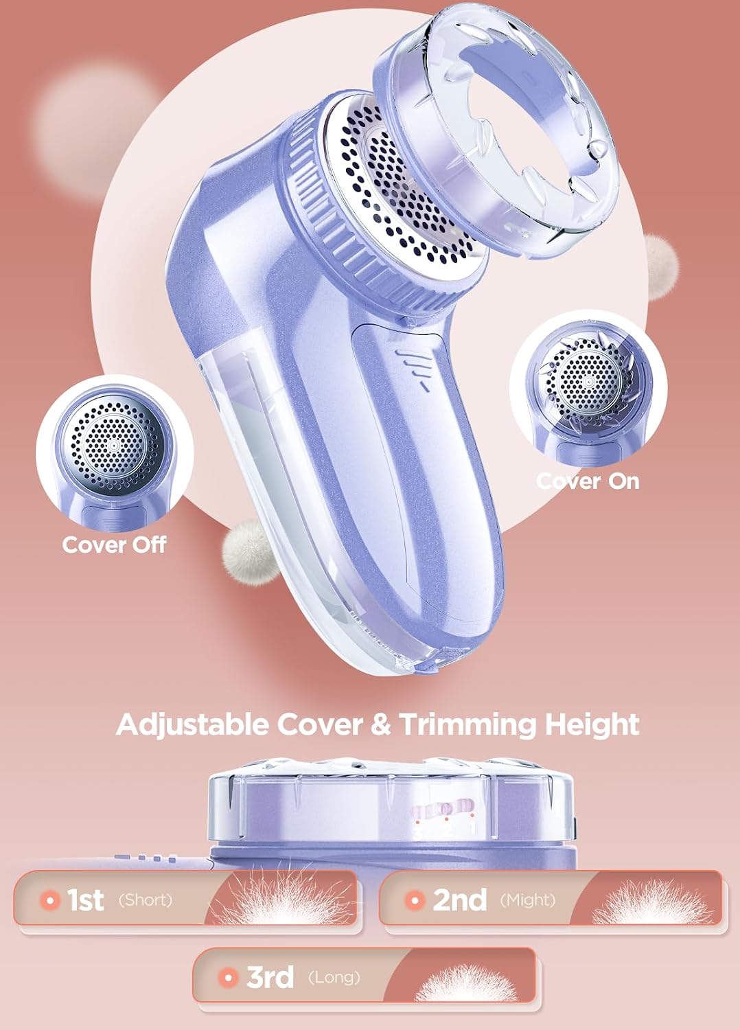 Bymore Fabric Shaver Lint Shaver for Clothes, Dual Power Lint Remover with Battery or Corded Use, Portable Sweater Shaver for Clothing, Furniture & Travel