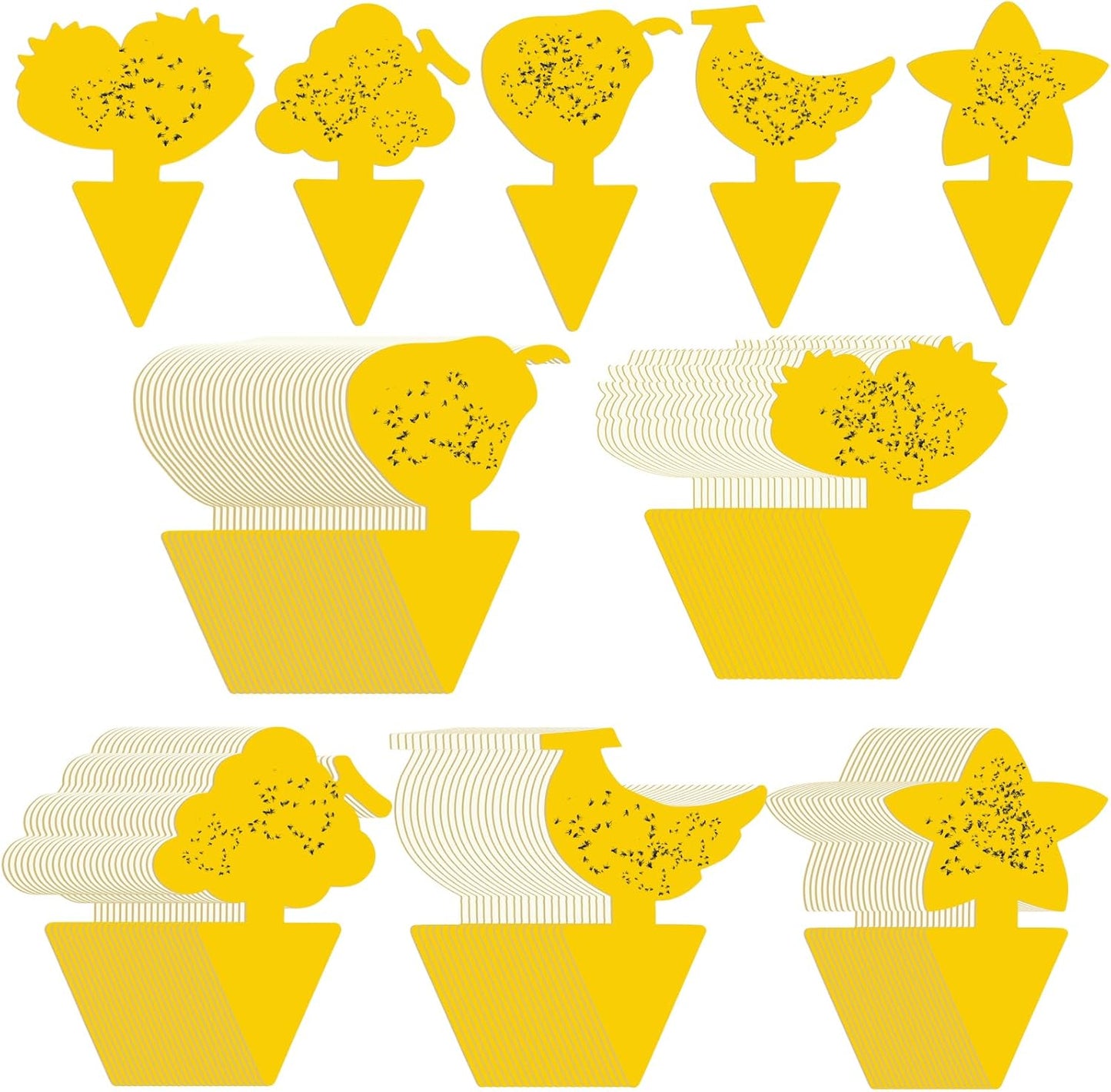 200 Sheets Fruit Fly Sticky Traps for Fruit Fly Gnat Trap for House Indoors Sticky Traps Catcher for Gnats Fungus Gnats Mosquito Catcher for Kitchen Outdoor Plants(Yellow)