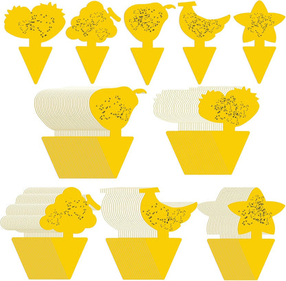 200 Sheets Fruit Fly Sticky Traps for Fruit Fly Gnat Trap for House Indoors Sticky Traps Catcher for Gnats Fungus Gnats Mosquito Catcher for Kitchen Outdoor Plants(Yellow)
